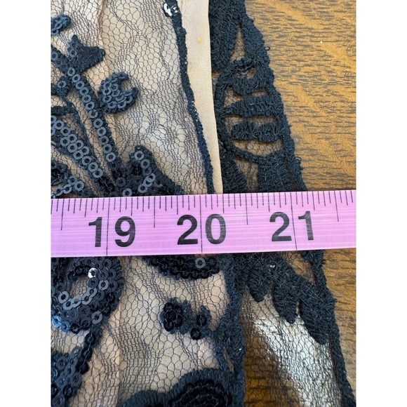 Free People Dress Womens 2 Black Lace Sequin Sheath Slip Party Cocktail - Picture 7 of 8